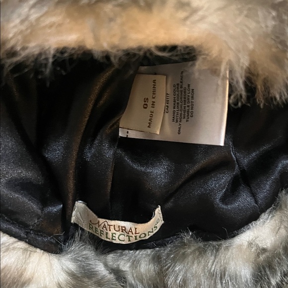 Natural Reflections,Faux Fur Hat, Black/Brown - Picture 4 of 5